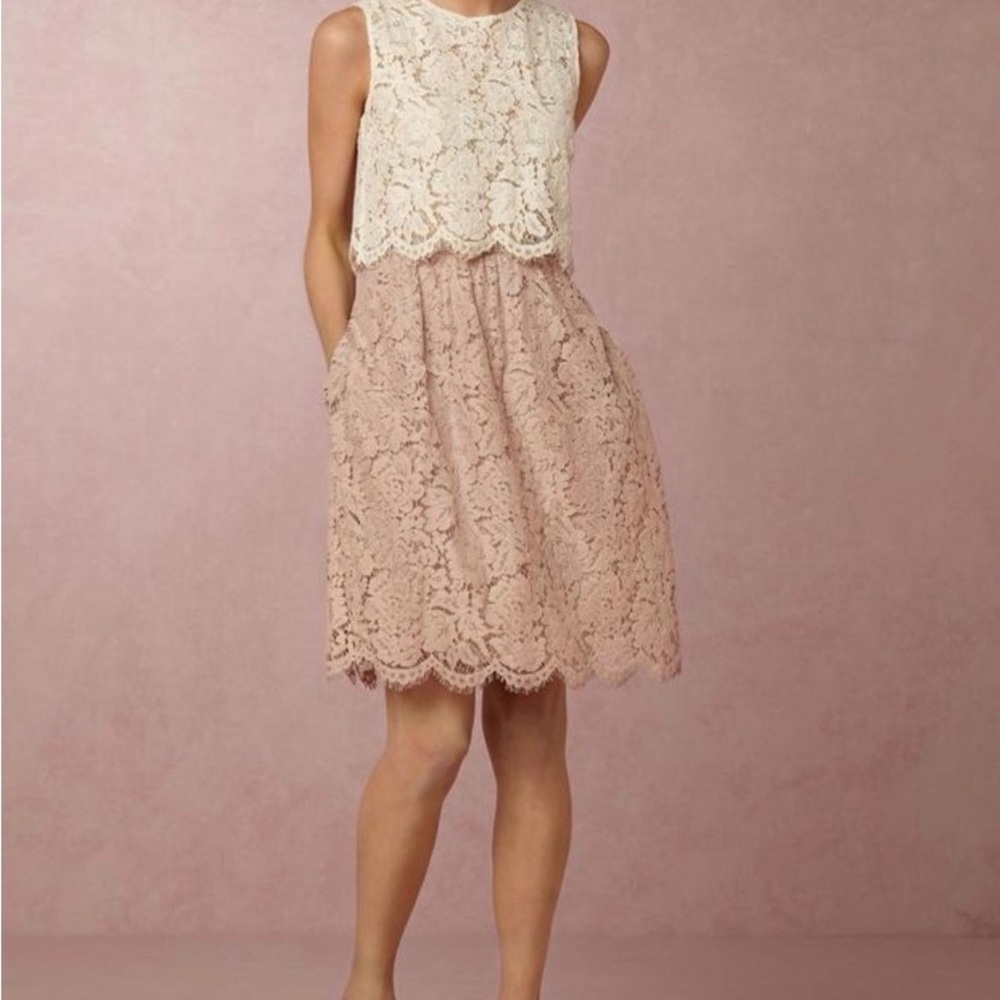 Jenny Yoo Collection Beige Lace Dress